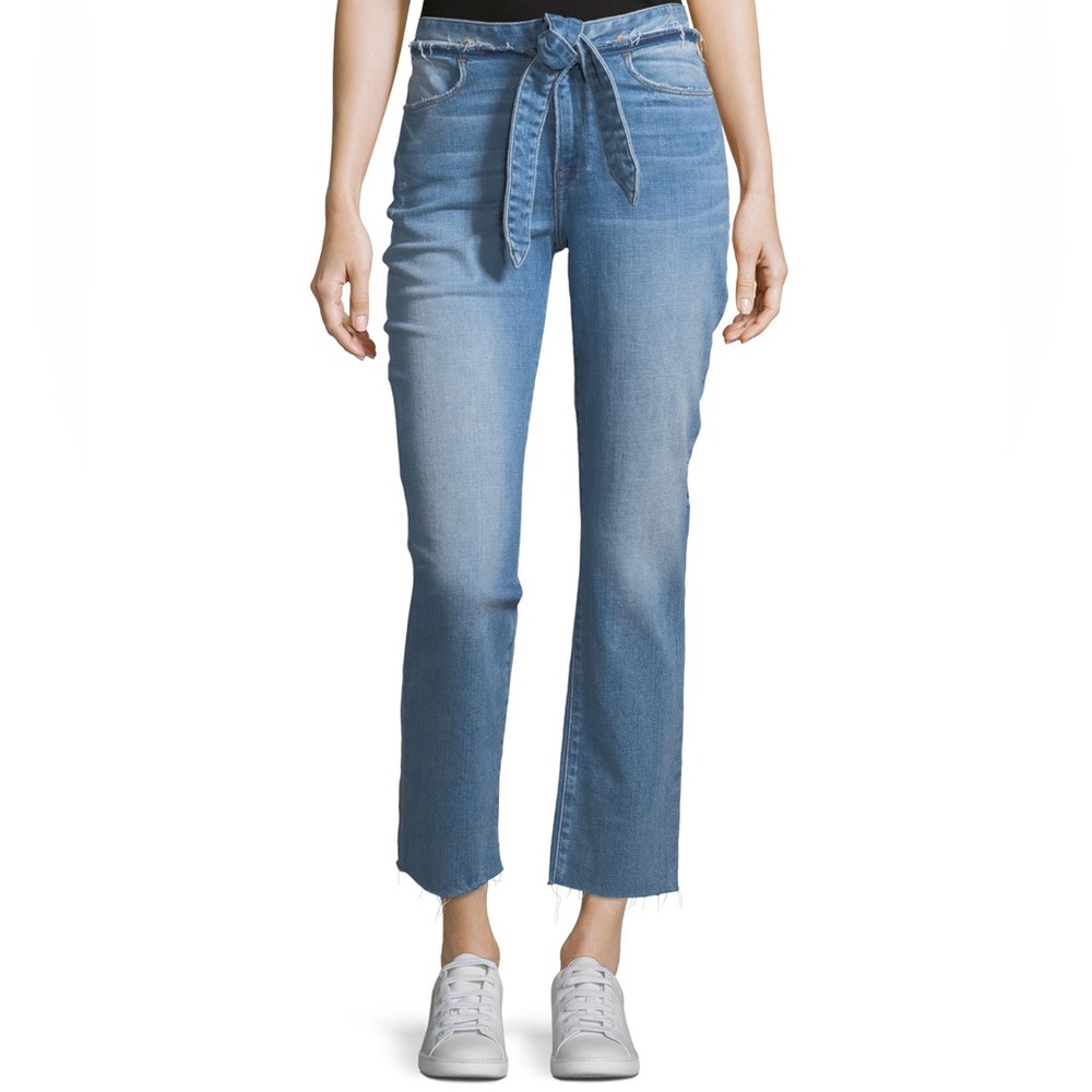 FRAME Le High Tie-Waist Straight-Leg Jeans